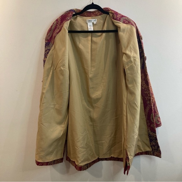 COLDWATER CREEK Sz PXL Made in India Lined Paisley Colourful Buttoned Blazer - Picture 8 of 9